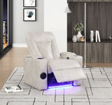 Topgun Ivory Power Recliner with Bluetooth Speaker and Led Light | Olivia Furniture