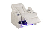 Topgun Ivory Power Recliner with Bluetooth Speaker and Led Light | Olivia Furniture