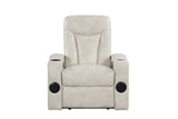 Topgun Ivory Power Recliner with Bluetooth Speaker and Led Light | Olivia Furniture