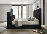 Villa Black Queen Platform Bed | Olivia Furniture