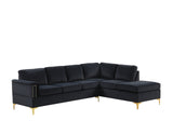 Vogue Black Velvet Sectional | Olivia Furniture