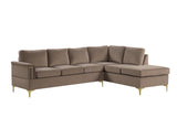 Vogue Latte Velvet Sectional | Olivia Furniture