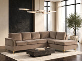 Vogue Latte Velvet Sectional | Olivia Furniture
