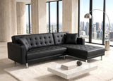 William Black Faux Leather Reversible Sectional | Olivia Furniture