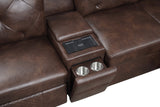 Winston Brown Power Reclining Sectional with Pull-Out Bed | Olivia Furniture