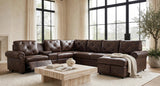 Winston Brown Power Reclining Sectional with Pull-Out Bed | Olivia Furniture