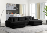 Sunday Black 3-Piece Double Chaise Sectional | Olivia Furniture