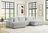Sunday Gray 3-Piece Double Chaise Sectional | Olivia Furniture