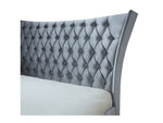Gabriella Velvet Gray King Upholstered Platform Bed - Olivia Furniture