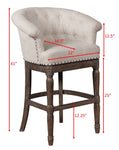 Gia 29" Gray Swivel Bar Stool - Olivia Furniture