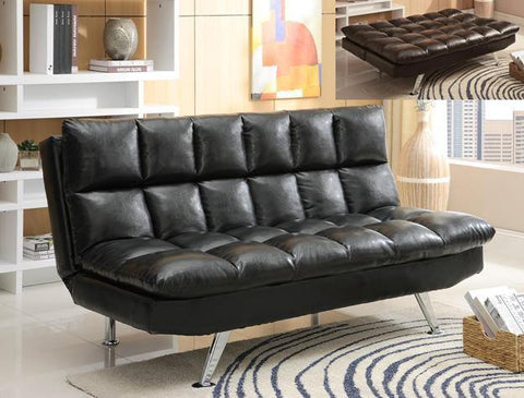 Sundown Black Adjustable Futon Sofa - Olivia Furniture