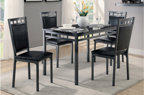 5PC Dining Set, Faux Marble Top - Olivia Furniture