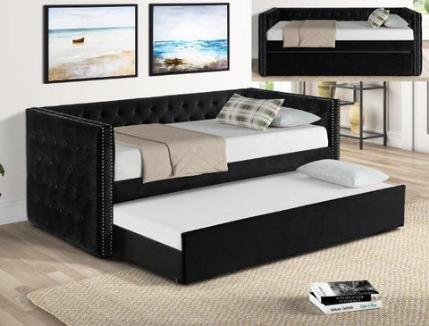 Trina Black Twin Daybed with Trundle - Olivia Furniture