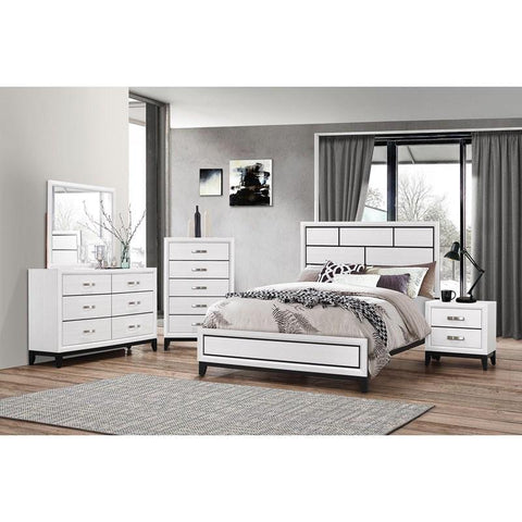 Akerson Chalk White Panel Bedroom Set White - Olivia Furniture