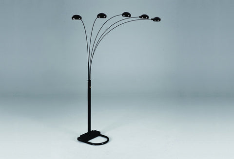 Peacock Arc Black 82" Floor Lamp Black - Olivia Furniture
