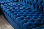 Lauren Velvet Navy Blue Double Chaise Sectional - Olivia Furniture