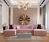 Juliana Pink Velvet Double Chaise Sectional