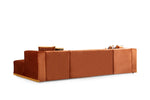 Juliana Orange Velvet Double Chaise Sectional