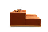 Juliana Orange Velvet Double Chaise Sectional