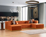 Juliana Orange Velvet Double Chaise Sectional