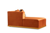 Juliana Orange Velvet Double Chaise Sectional