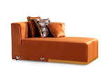 Juliana Orange Velvet Double Chaise Sectional