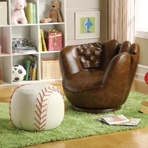 Baseball Glove Chair & Ottoman - Olivia Furniture