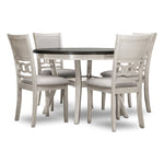 Savor White/Brown 5-Piece Round Dining Set - Olivia Furniture