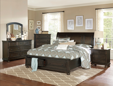 Begonia Gray Storage Platform Bedroom Set - Olivia Furniture
