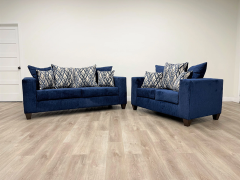 110 Blue 2Pc Sofa and Loveseat Set - Olivia Furniture