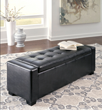 B010- 209 Black Storage Bench - Olivia Furniture