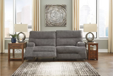 Ashley 45302 Coombs Charcoal Recliner Sofa & Loveseat - Olivia Furniture