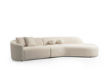 Cloe Ivory Boucle Curved Sectional - Olivia Furniture