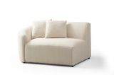 Cloe Ivory Boucle Curved Sectional - Olivia Furniture