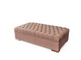 Lauren Velvet Pink Rectangle Ottoman - Olivia Furniture