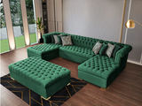 Lauren Velvet Green Rectangle Ottoman - Olivia Furniture