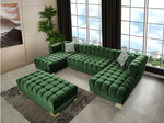 Ariana Velvet Green Rectangle Ottoman - Olivia Furniture