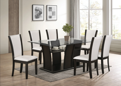 Florida White Dining Table + 6 Chair Set - Olivia Furniture