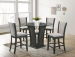Orlando Grey Pub Table + 4 Chair Set - Olivia Furniture