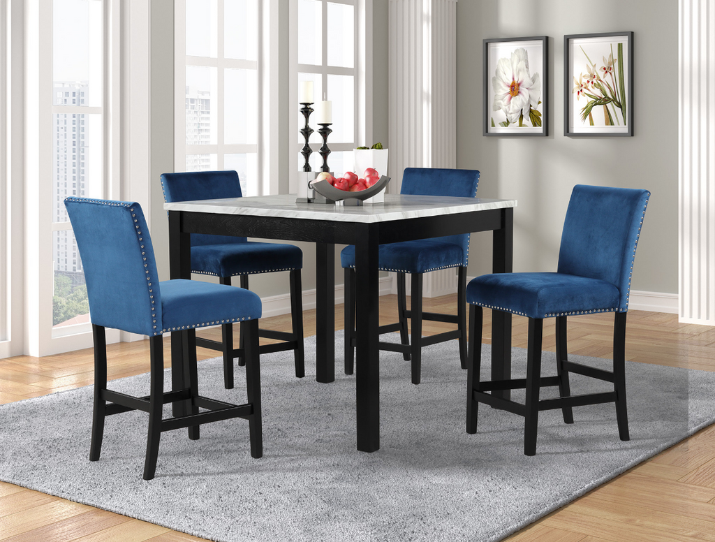 Dior Blue Pub Table Chair Set Olivia Furniture