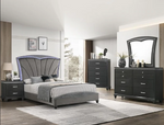 Frampton Gray King LED Platform Bed - Olivia Furniture