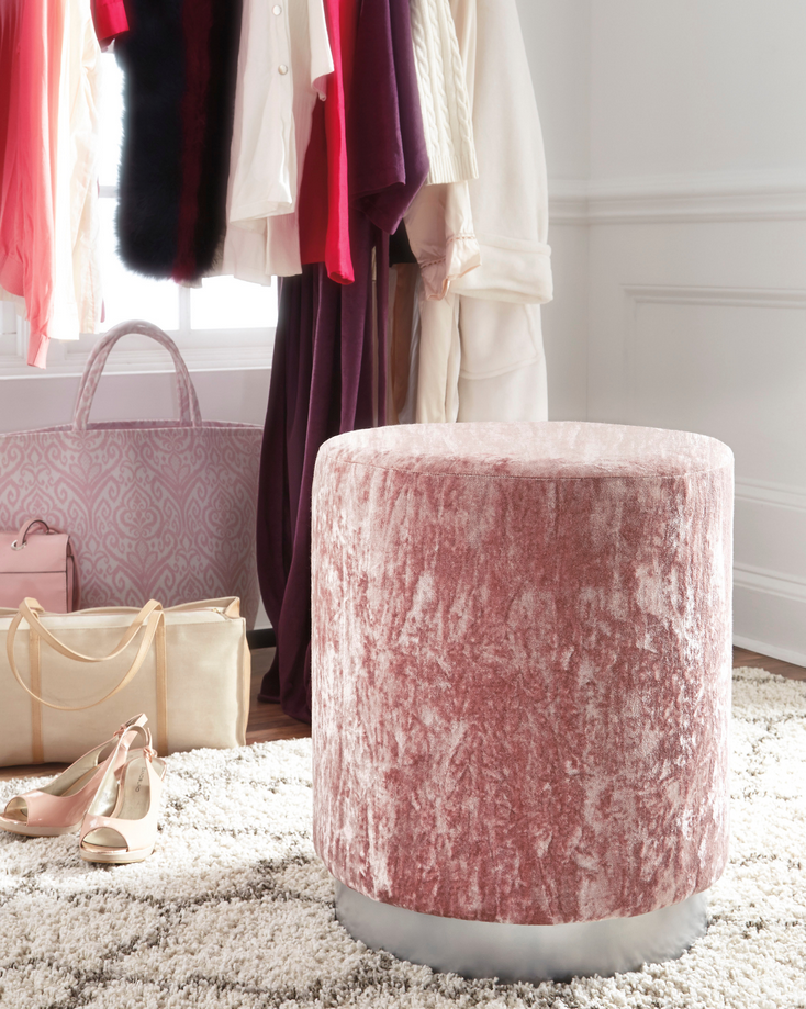 A3000191 Accent Ottoman Blush Pink