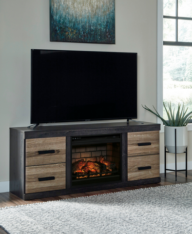 EW0325-168 TV Stand w/Fireplace 60"L - Olivia Furniture