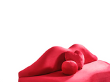 Lips Red Velvet Loveseat - Olivia Furniture