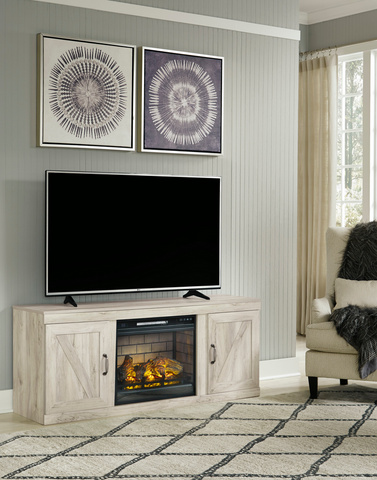 EW0331 TV Stand w/Fireplace 60"L - Olivia Furniture