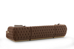 Jester Mocha Velvet Double Chaise Sectional