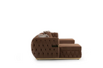 Jester Mocha Velvet Double Chaise Sectional