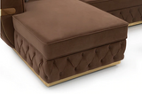 Jester Mocha Velvet Double Chaise Sectional