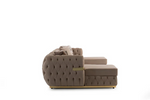 Jester Cream Velvet Double Chaise Sectional