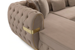 Jester Cream Velvet Double Chaise Sectional